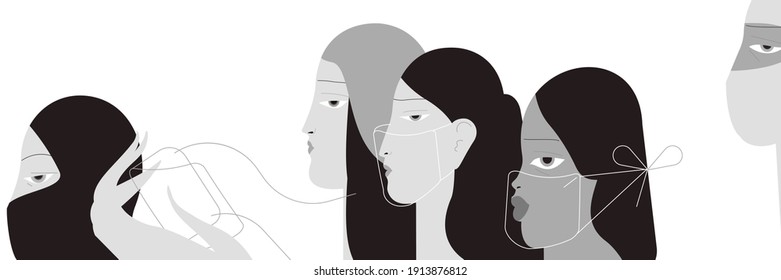 Pandemic composition. Vector illustration. Use in web projects and applications.