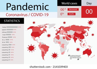 pandemic concept world map infographic 