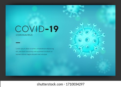 Pandemic Coronavirus, Covid-19 Vector illustration with 3D bacteria on white background. Medical banner microbes Coronavirus. Deadly type of virus Covid-19, healthcare banner. Vector illustration