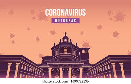 Pandemic coronavirus disease in the downtown. Physical distancing