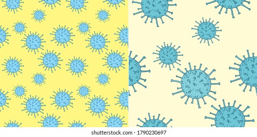 pandemic coronavirus seamless pattern. Repetitive virus, vector illustration. 
