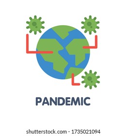 Pandemic flat icon style design illustration on white background eps.10