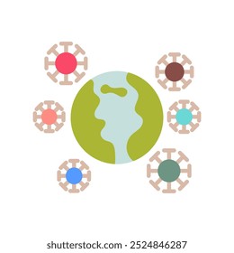 Pandemic Flat Icons, Vector illustration