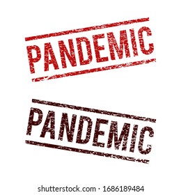 Pandemic Grunge Stamp Icon Vector Logo Template, Vector EPS 10.