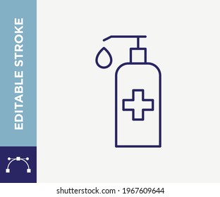 Pandemic Hand Clean Outline Vector Icon Editable Stroke