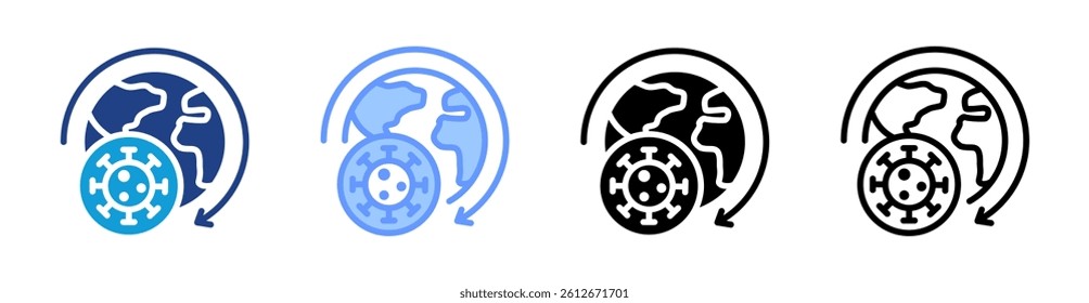 Pandemic icon set multiple style collection