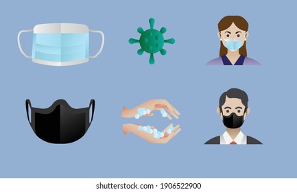 Pandemic Icon Set - Vector Illustration