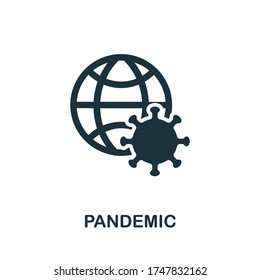Icono de pandemia. Elemento sencillo de la colección de coronavirus. Icono de Pandemia Creativa para diseño web, plantillas, infografías y más