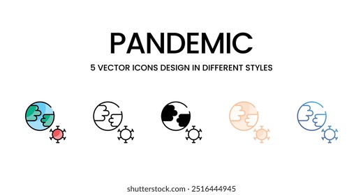 Ícones pandêmicos definir ilustração de estoque de vetor
