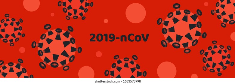 Pandemic medical concept with dangerous cells.Vector illustration. Coronavirus outbreak. 2019-nCoV background.