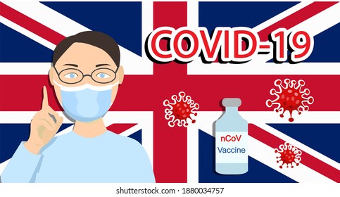 Brote de pandemia, bloqueo de Gran Bretaña. Concepto de vacunación