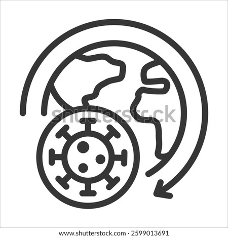 Pandemic Outline Icon Vector Illustration