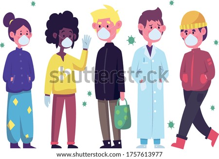 pandemic professionals protected with a mask