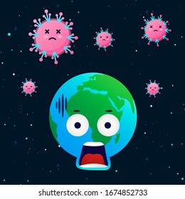 Pandemic Resistance: Earth adorned with a protective mask in the fight against COVID, depicted in a symbolic illustration. A poignant visual capturing the global resilience and determination.