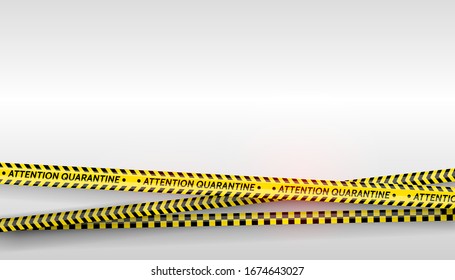 Pandemic stop. Coronavirus covid-19 2019-nCoV. Black and yellow stripes set. Warning tapes. Danger. Quarantine biohazard sign. Caution ,Warning or stop corona virus concept. Vector illustration