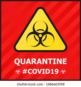 Pandemic stop Coronavirus outbreak covid-19 2019-nCoV quarantine. Logo covid-19 with fencing tapes notifying that it is closed for quarantine. Closed for quarantine pandemic Corona virus  image 2019-n