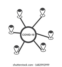 Pandemic stop Novel Coronavirus outbreak covid-19 2019-nCoV symptoms in Wuhan China Travel or vacantion Europe warning with air plane and quarantine with mouth cap mask Vector mouthcap icon sign