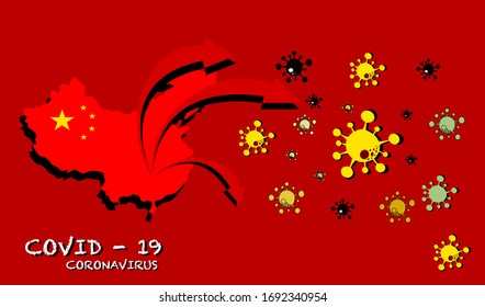 Pandemic stop Novel Coronavirus outbreak covid-19 symptoms in Wuhan China Travel or vacantion world warning with air plane and quarantine with mouth cap mask,prevention design red background.