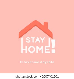 Pandemic Tips, STAY HOME!, Vector EPS
