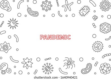 Pandemic vector concept minimal frame or illustration on white background
