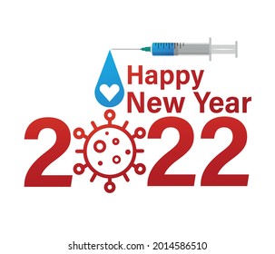 Pandemic vector. illustration,design template, holiday greeting card. Vaccination concept and New Year's holiday.