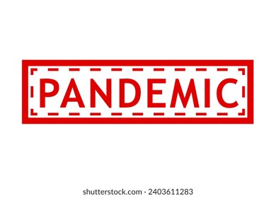 pandemic, vector red simple rectangle vector rubber stamp effect
