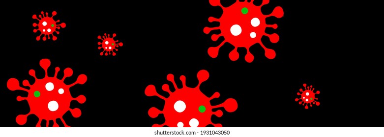 Pandemic Vibrant Test White Science Red Coronavirus Illustration. Virus Horizontal Green Epidemic Sick Backdrop. Covid-19 Black Medicine Creepy Quarantine Healthcare Bright Danger Sign Wallpaper.