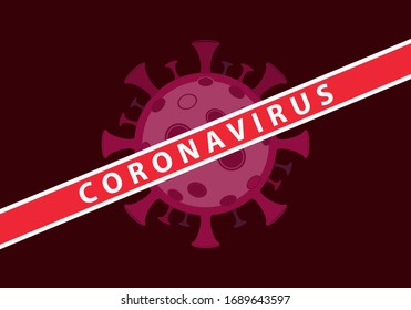 Pandemic virus Coronavirus outbreak COVID-19, symptoms of Wuhan disease. Coronavirus public health and influenza outbreaks. Warning and quarantine with a mouth mask. Protection icon lock sign. Vector
