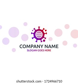 concepto de diseño del logotipo del virus pandémico 