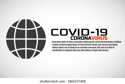 Pandemic word with world globe icon for flyer, poster, banner. Vector illustration