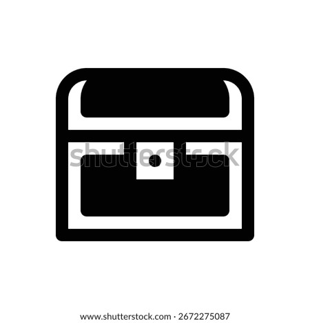 Pandora's box. Outlined stroke vector icon with black-filled details.