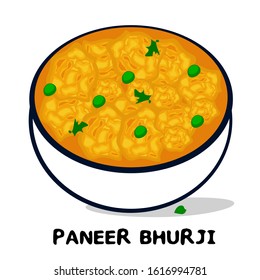 Paneer Bhurji Indian Punjabi Food Vector