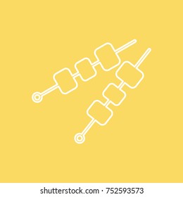 Paneer Tikaa  Kebab vector line icon. eps-10
