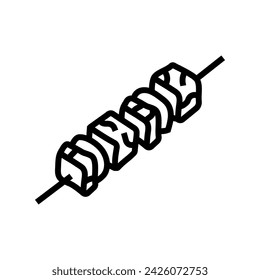 paneer tikka indian cuisine line icon vector. paneer tikka indian cuisine sign. isolated contour symbol black illustration