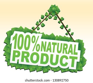 Panel for 100% natural product. Vector
