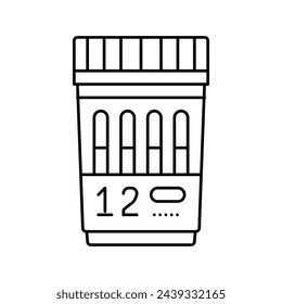 panel 12 drug test line icon vector. panel 12 drug test sign. isolated contour symbol black illustration