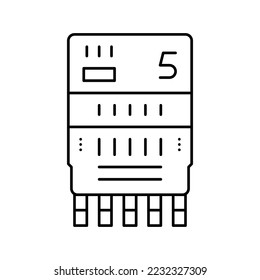 Panel 5 Droge Test Linie Symbol Vektorgrafik. Prüfzeichen für die Prüfgruppe 5. isoliertes Kontursymbol