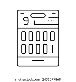 Panel 9 Drogentest Linie Symbol Vektor. Panel 9 Drogentest Zeichen. Isolierte Kontur Symbol schwarze Illustration