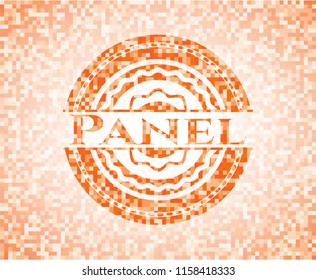 Panel abstract orange mosaic emblem