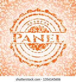 Panel abstract orange mosaic emblem