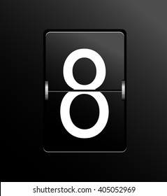 Panel, analog, mechanic looking, retro number on black background. Vector art.