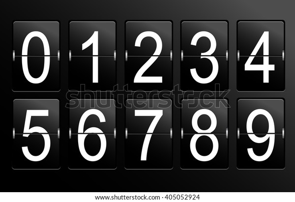 Panel Analog Mechanic Looking Retro Number 스톡 벡터(로열티 프리) 405052924