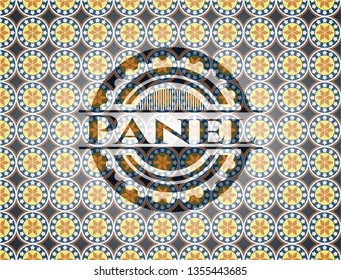 Panel arabesque style badge. arabic decoration.