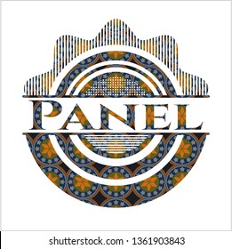Panel arabic badge background. Arabesque decoration.