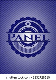 Panel badge with jean texture