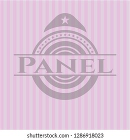 Panel badge with pink background