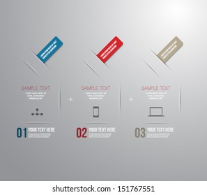 Panel banners template for business design, infographics, reports, progress, step presentation, number options, websites or workflow layout. Clean and modern style