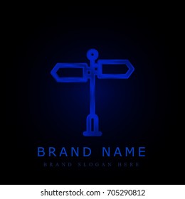 Panel blue chromium metallic logo
