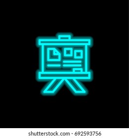 Panel blue glowing neon ui ux icon. Glowing sign logo vector