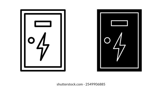  Panel-Box Symbolsatz. Symbol einzeln auf weißem Hintergrund. Vektorgrafik. farblich bearbeitbar.